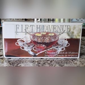 New Fifth Avenue Crystal 10 Pieces Punch Set